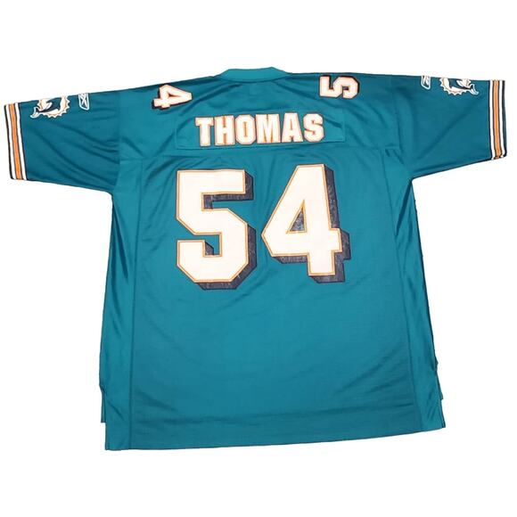 Zack Thomas #54 Vintage Miami‎ Dolphins Jersey Reebok Men's XXL Tall Length+2 - Picture 7 of 9